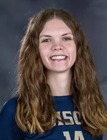 A headshot of Brielle Worley smiling and wearing her volleyball uniform. 